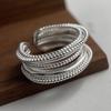 Xiaomi 925 Sterling Silver Rings for Women Couple Minimalist Handmade Simple Wide Flower Ring Set Party Jewelry Gift Prevent Allergy