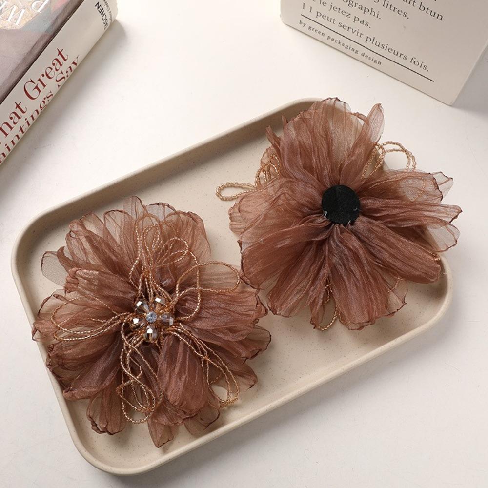 Organza Fabric Fabric Flower Corsage Beaded Flower Flower Applique Flower Patch Formal Wear