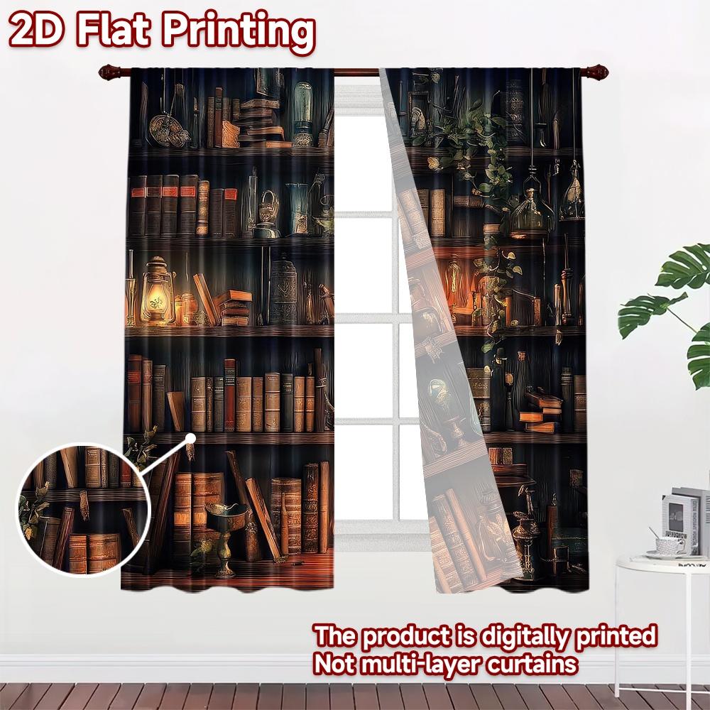 2D плочный фотофон Гобелен Уютная библиотека с 100% полиэстера Использование на годовщину Подходит для украшения мероприятий