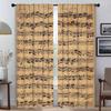 Curtains for Living Room Curtain for Room 2 Panel Vintage Music Note Home Interior Curtains Partition Halloween Decoration Child