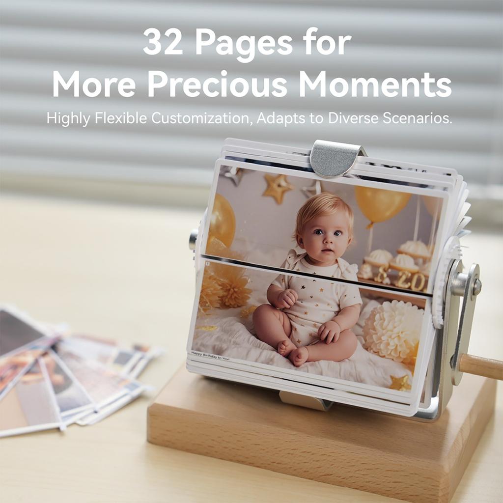 Personalized Family Album Retro Mechanical Hand-cranked Flip Page Album Custom Flip Page Album