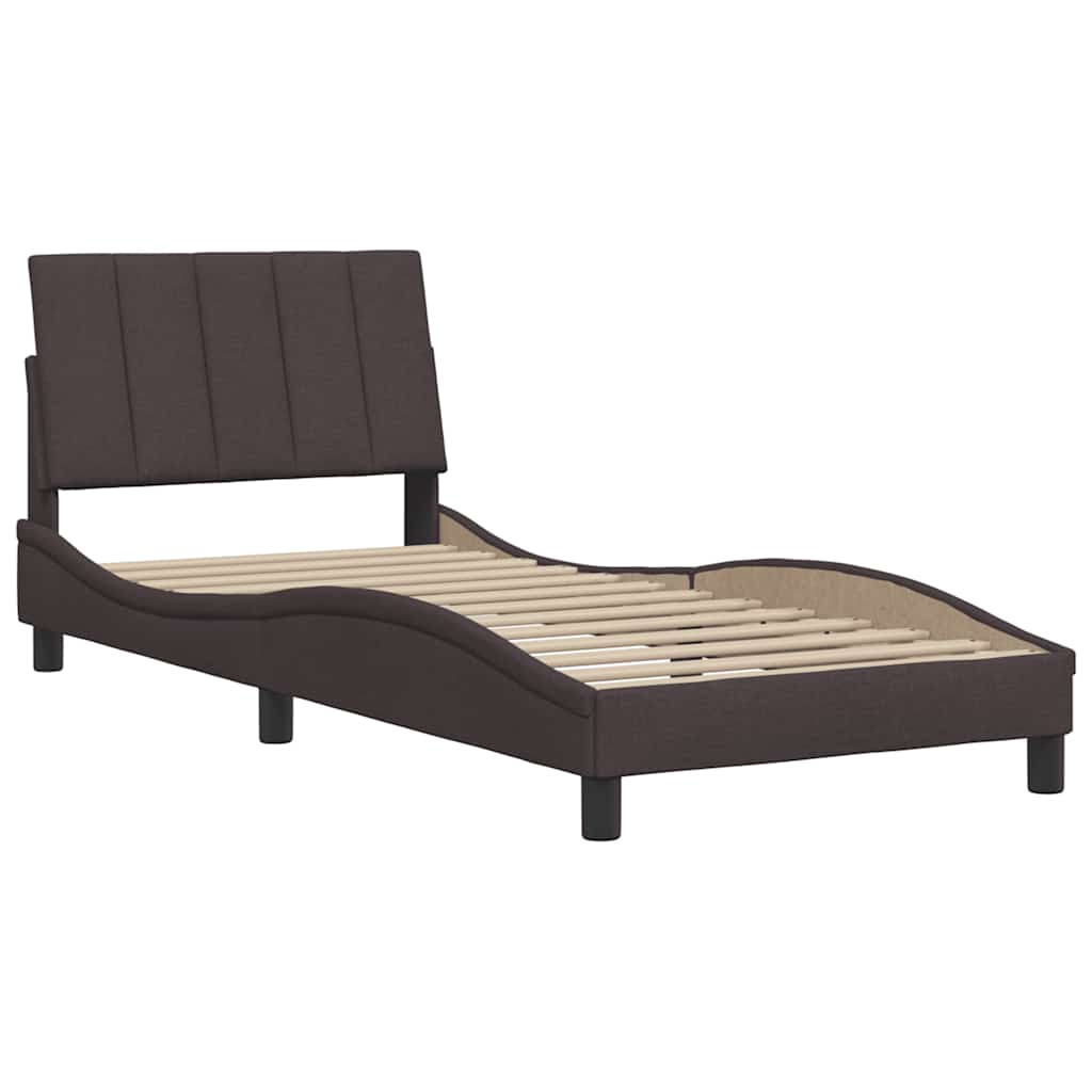 Bed Frame without Mattress Hanko Dark Brown 90x200 cm Fabric