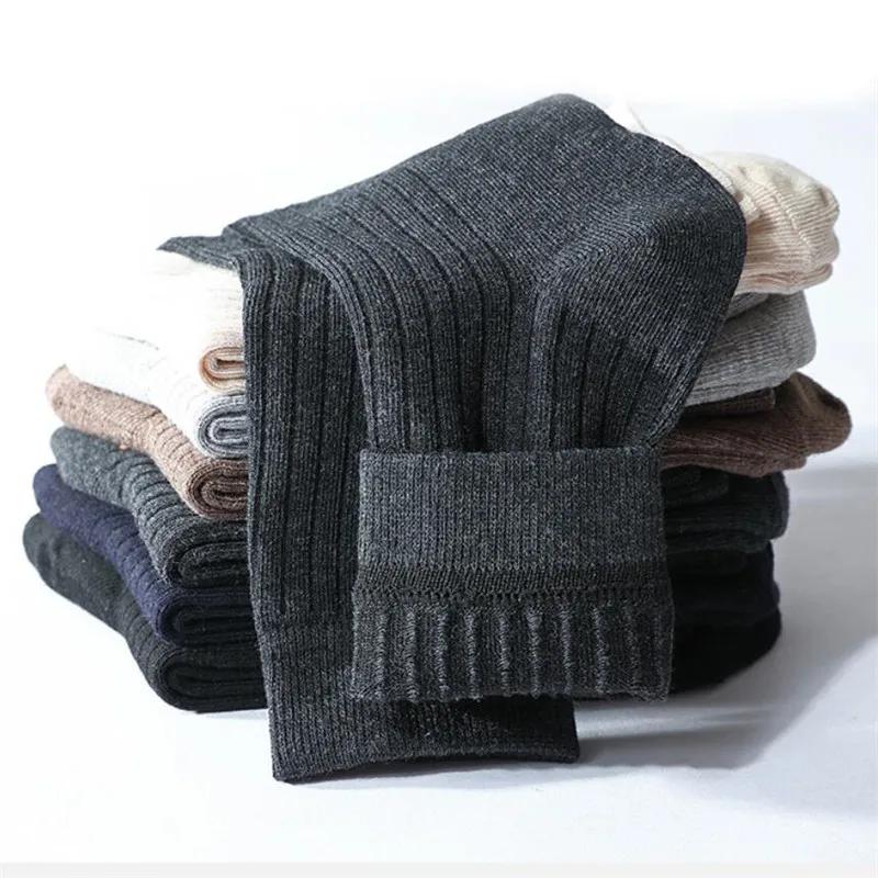 10 пар/комплект мужские носки хлопковые длинные деловые высококачественные утолщенные теплые носки для осени и зимы мужские термоноски