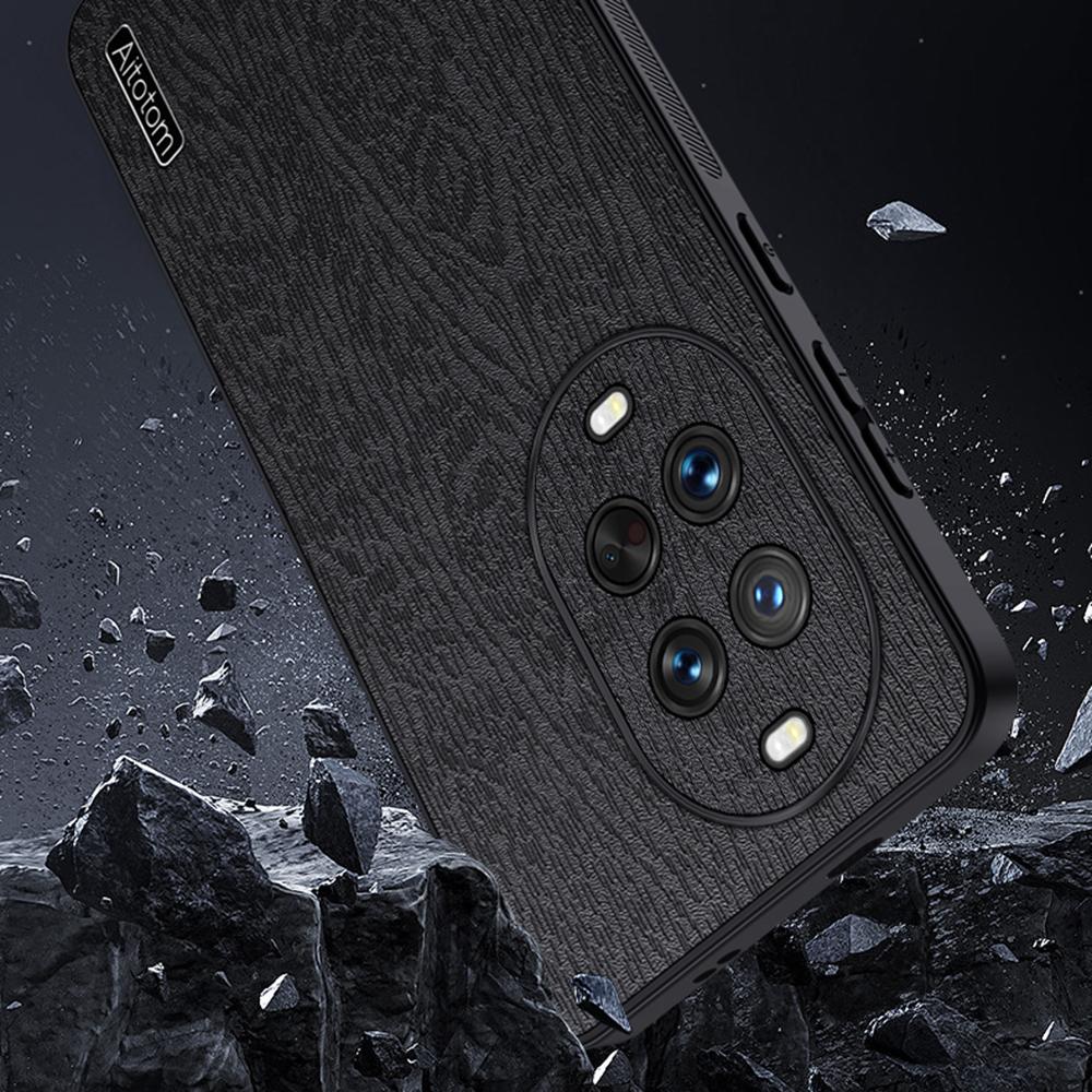 For Huawei nova 14 Ultra 5G Case Wood Texture PU Leather Coated PC TPU Phone Cover