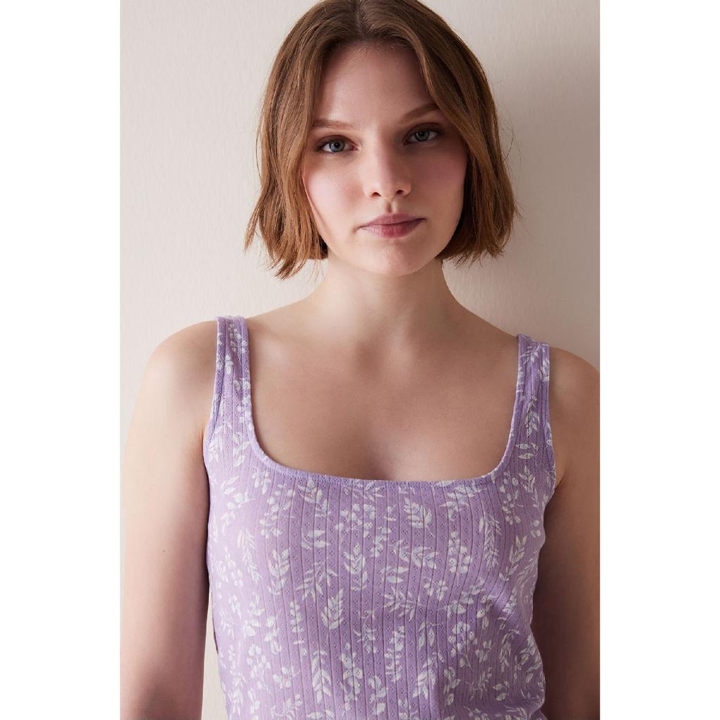 Lilac Pointel Pajama Set With Shorts