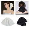 Elegant Scrunchies White Hollow Out Double Layer Pleated Hairband and Elastic Hair Scrunchy for Fashionable Women