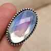 Обручальное кольцо ювелирных изделий стерлингового серебра Milky Opal Gemstone 925 Handmade для нее