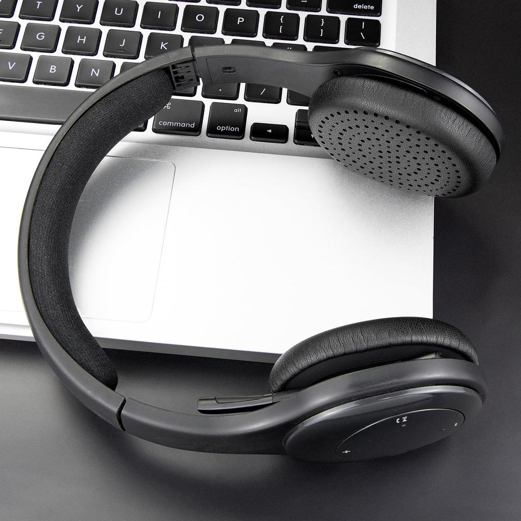 SOULWIT Replacement Ear Pads, Ear Cushions, Compatible with Logitech H800 Headset, Noise-Isolating Foam Earmuffs, Soft Protein Leather - Black