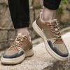 Мода 2024 года, универсальная мужская обувь из вулканизированной кожи, дышащие кроссовки для активного отдыха, мужская обувь, кожаная обувь ручной работы, повседневная обувь, прогулочная обувь для мужчин