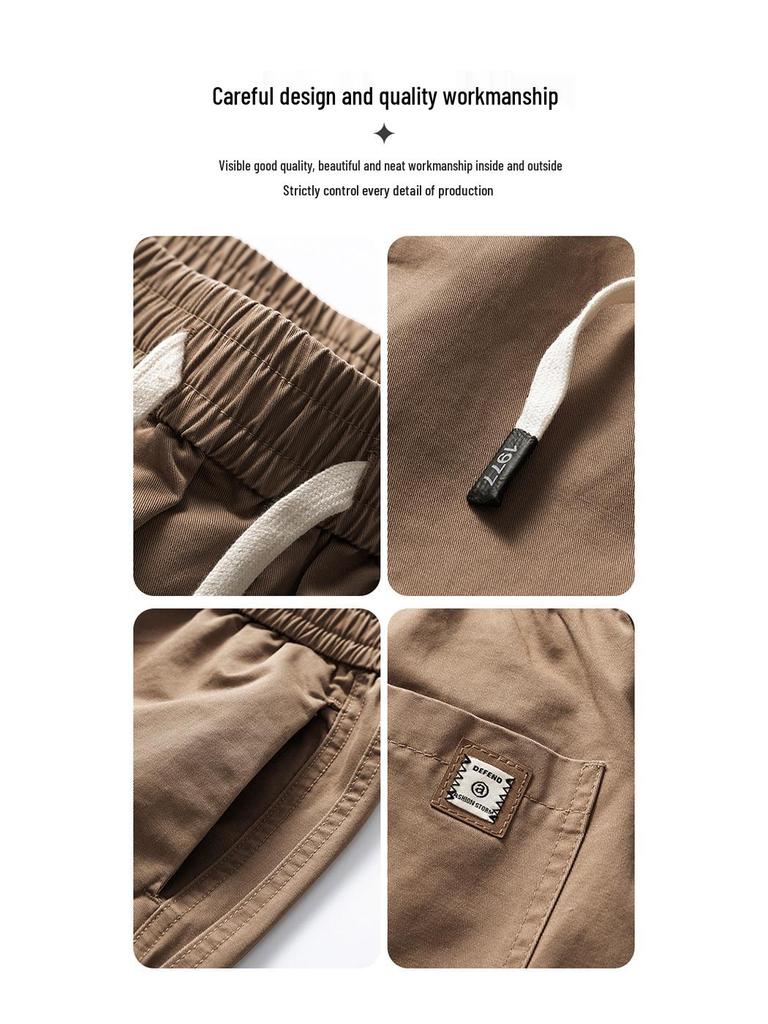 Мужские повседневные брюки прямого кроя из чистого хлопка - Весенне-осенние, модные, свободные, универсальная рабочая одежда