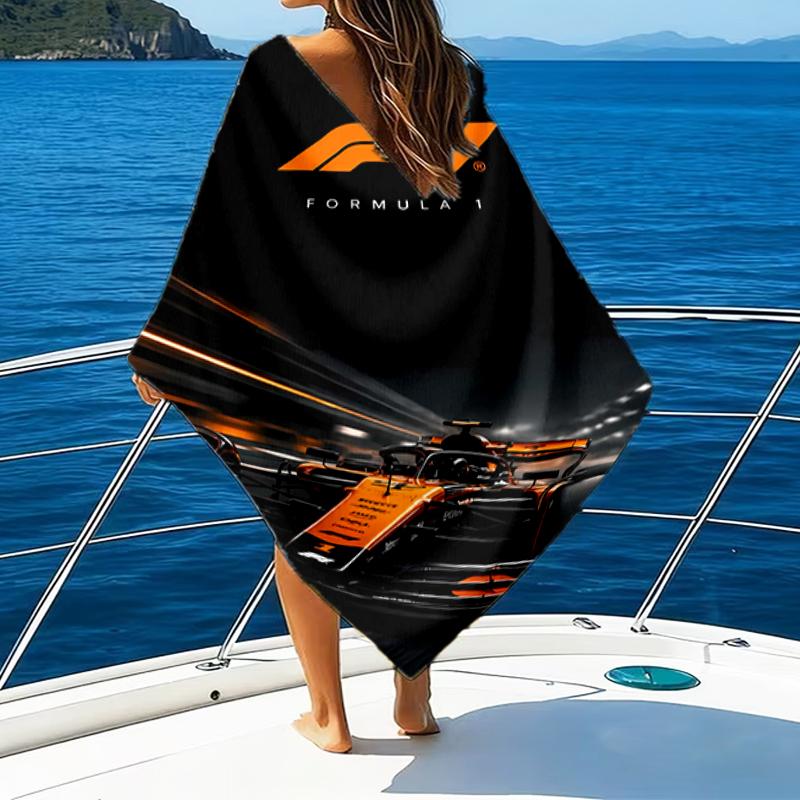 Пляжное полотенце с узором логотипа M-McLaren - мягкое, впитывающее, можно стирать в машине. Легкое и современное, для плавания, незаменимое в путешествии