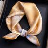 100% Pure Silk Square Scarf 53x53cm Floral Print Lightweight Elegant Womens Accessory Fashion