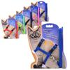High Quality Eco-Friendly Nylon Plaid Cat Leash Set and Chest Harness with Fur Decoration Buckle Closure for Outdoor Walking