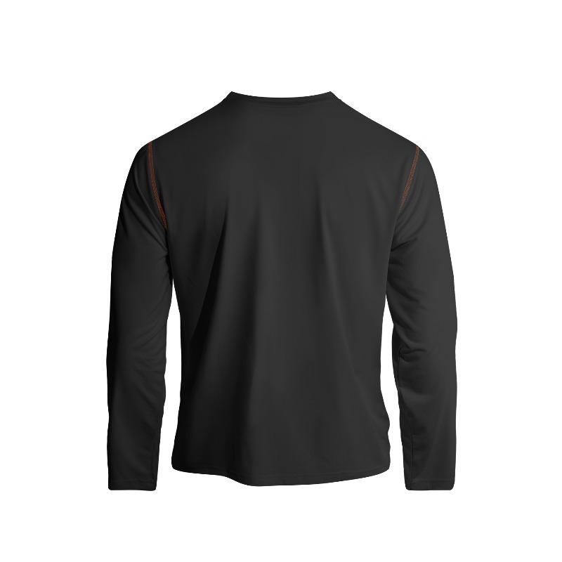 Men's Solid Color Stand Collar Henley Shirt, Long Sleeve Business Casual Sports Top, Spring Summer Daily Versatile Pullover T-Shirt