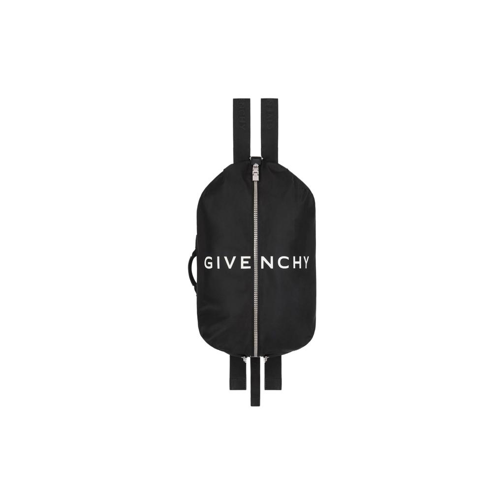 Givenchy Рюкзак мужской большой с принтом логотипа 4G, на молнии, с регулируемым холщовым плечевым ремнем, из нейлоновой ткани, цвет черный BK50A8K1JE-001