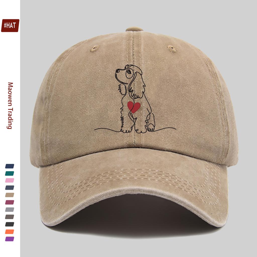 pc Women Adjustable Trucker Hat with Puppy Print Lightweight Snapback Cap Suitable for Beach Parties Casual Wear Vintag