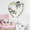 Cartoon Panda Love Bamboo Flowers Children Bedroom Porch Home Pvc Wall Stickers