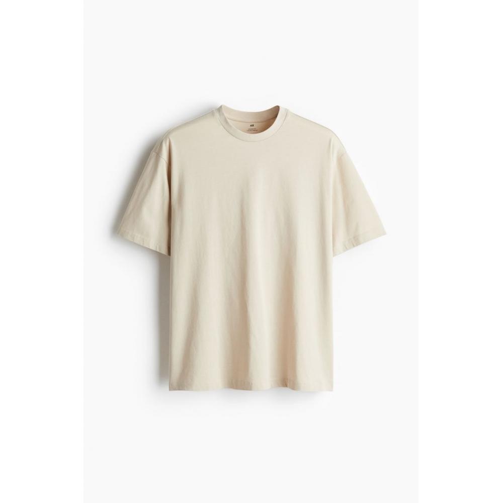 Футболка свободного кроя HM светло-бежевого цвета