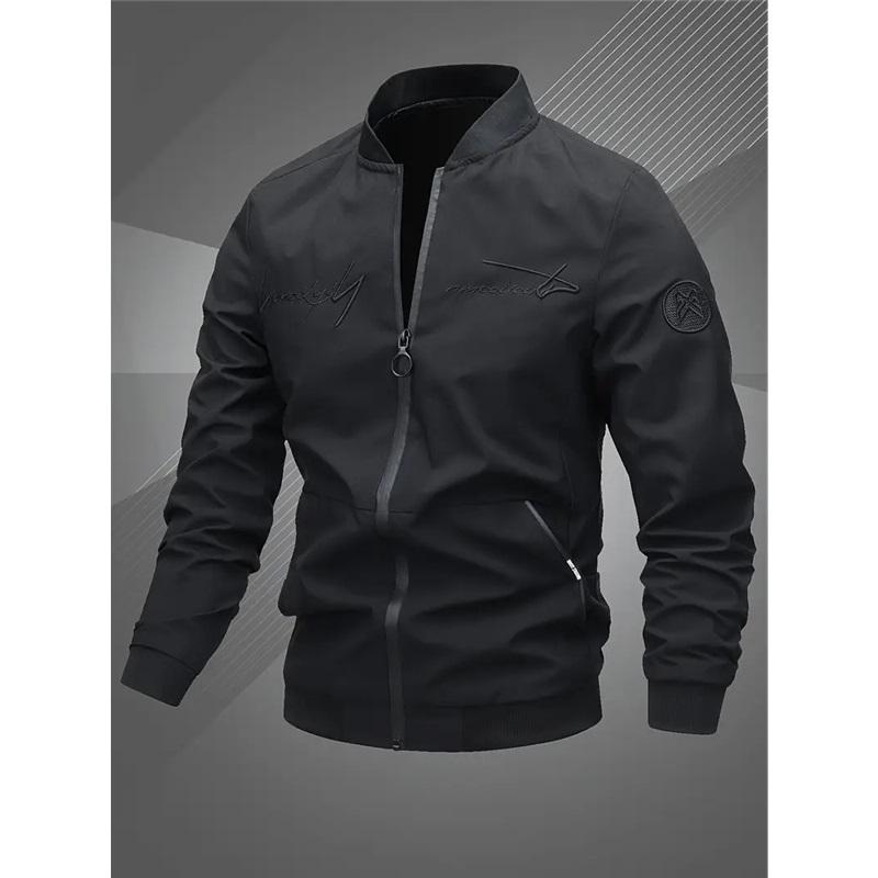 Весенне-осенняя куртка мужская куртка стоячий воротник вышивка бейсбольная одежда