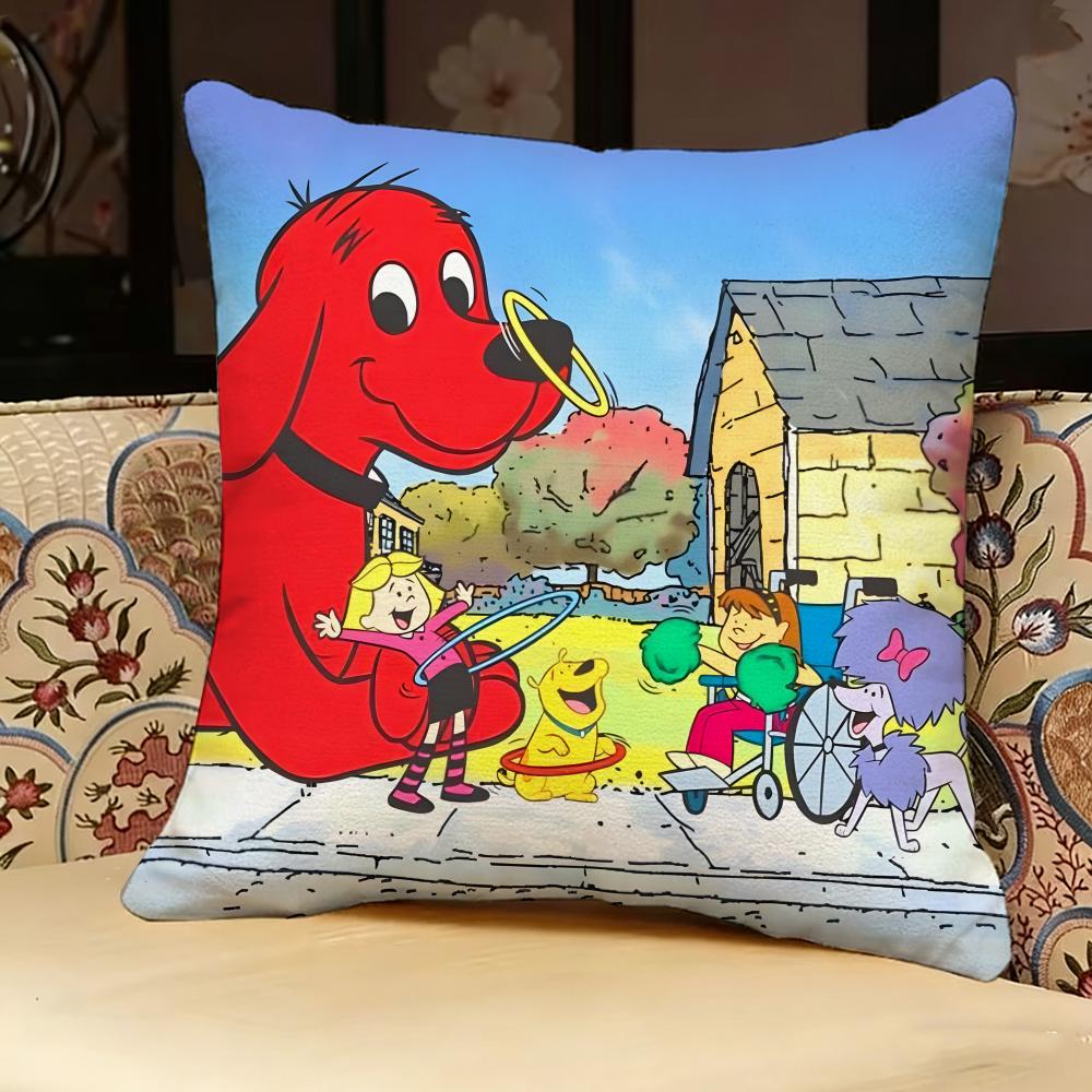 CClifford The Big Red Dog Pillow Case Pillowcase Doublesided Printed Sofa Cushion Bedroom Headboard Pillow