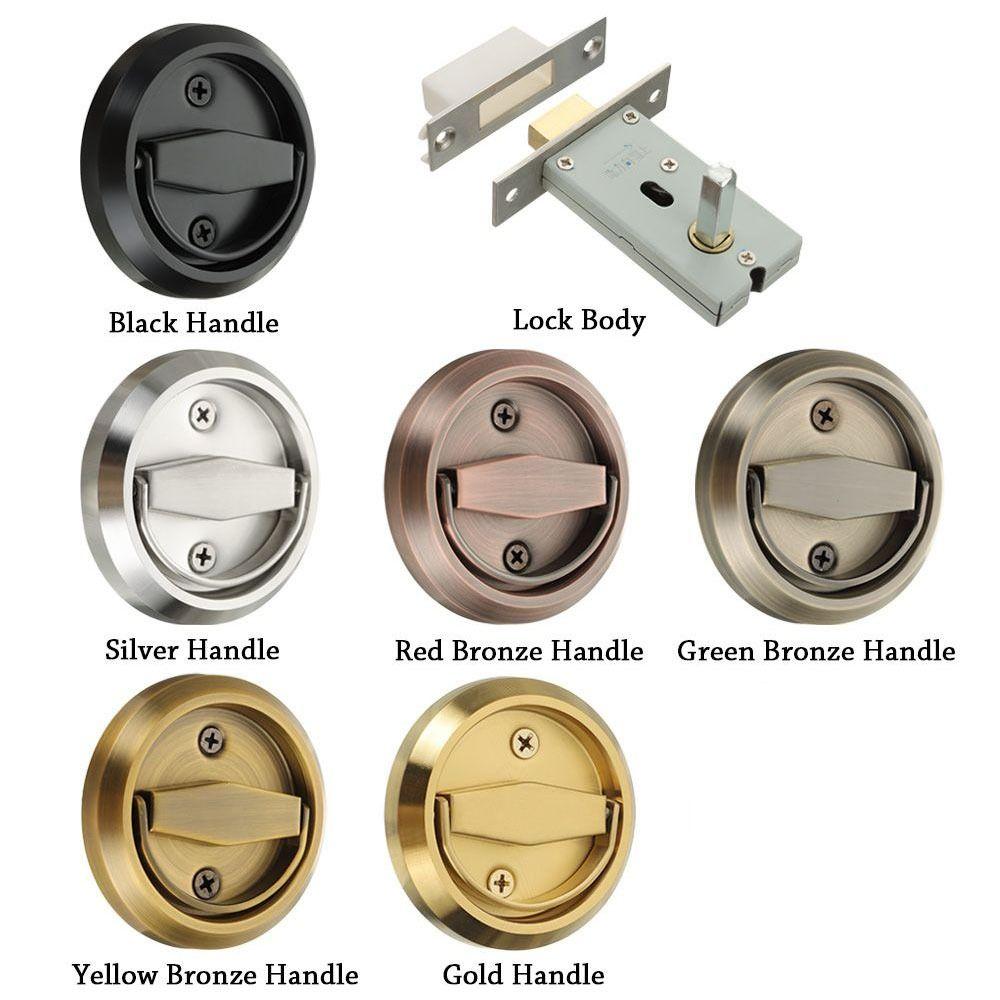 Wardrobe Furniture Lock Bolt Recessed Door Handle Lock Wardrobe Pulls Cabinet Knob Pull Ring Lock