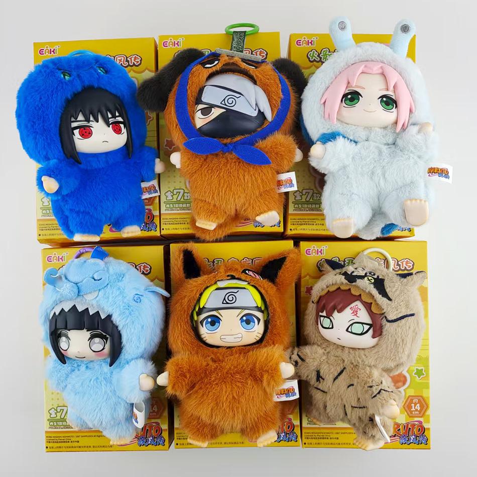 **In Stock Naruto Itachi Sasuke Kakashi Gaara Series Blind Box Trendy Toy Figure Plush Pendant Collection Christmas Gift
