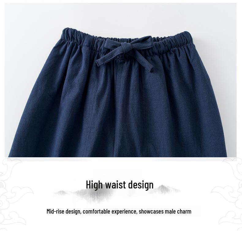 Men's Chinese Style Long-Sleeve Tang Suit Set with Frog Buttons - Retro Tea & Tai Chi Two-Piece