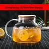 Стеклянный чайник из боросиликатного стекла с бамбуковой крышкой для горячих и холодных напитков