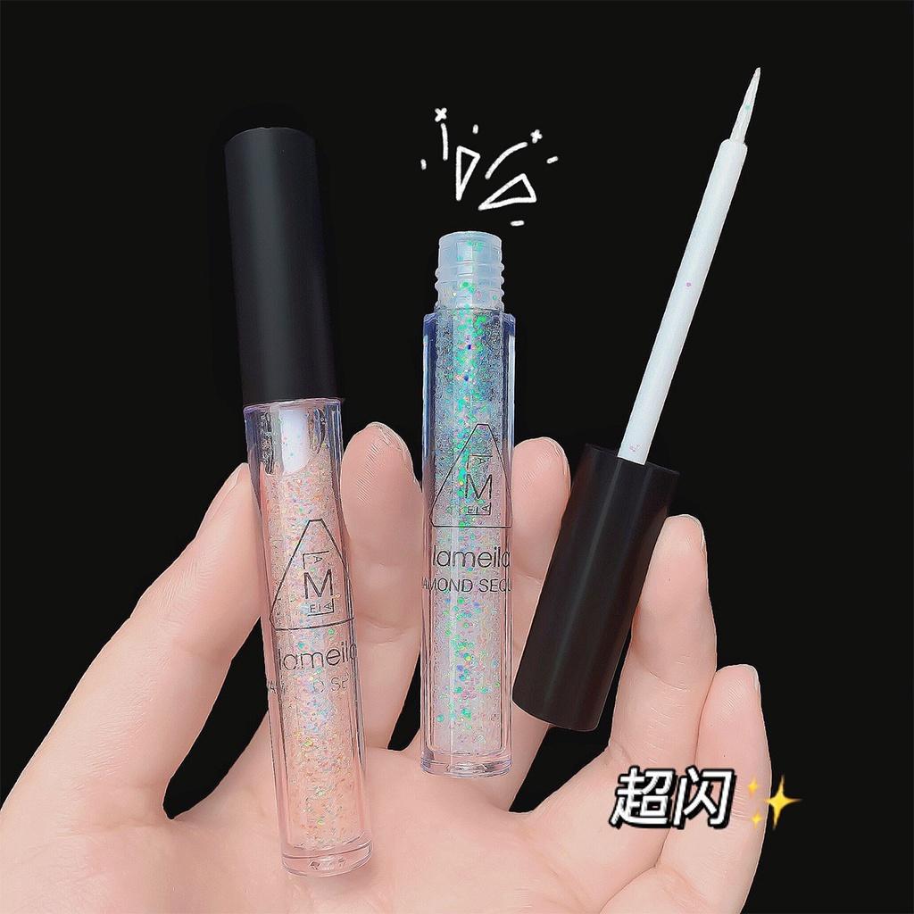 Жидкие тени для век с блестками, блестящие спящие шелкопряда, жемчужные блестки, долговечные водостойкие тени для век, жидкие хайлайтеры, осветляющая студенческая косметика