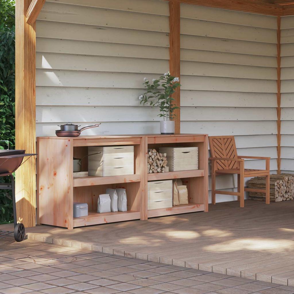Outdoor Kitchen Cabinet MEPPEL 2 pcs Natural Douglas Fir
