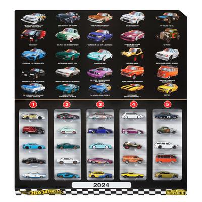 Hot Wheels Boulevard 25 Car Factory Set, игрушечный автомобиль, 25 мини-машинок, возраст от 3 лет, многофункциональный HRW96