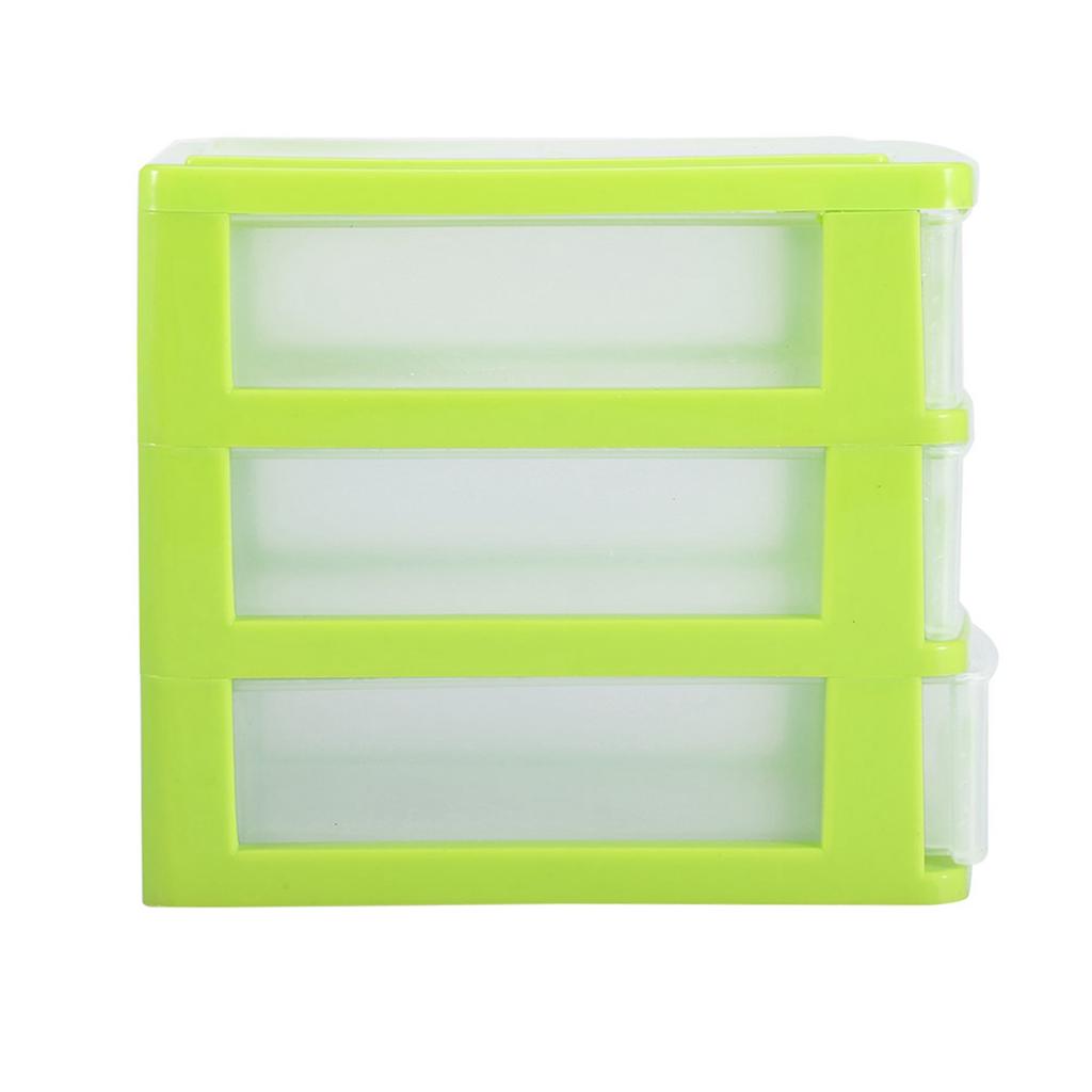 Drawer Organizer Jewelry Makeup Storage Box Plastic Container Case 3 Layers Green