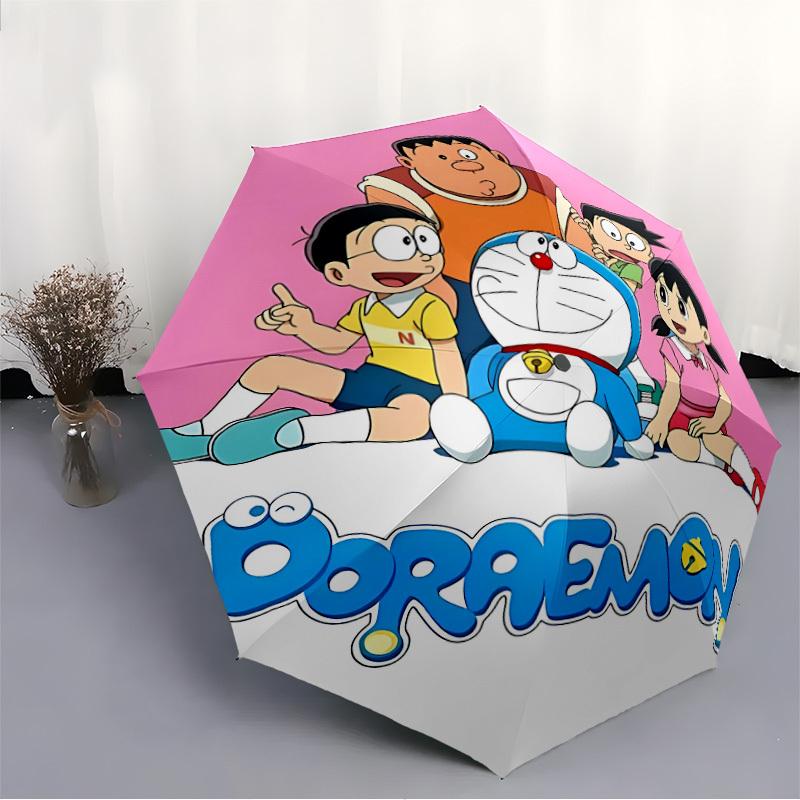 Автоматический складной зонт Doraemon Adventure, компактный дизайн, прочная ткань, для повседневного использования, на дни рождения, Рождество s a0820082