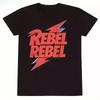 Футболка Bowie Un Унисекс с круглым вырезом и графикой REBEL Мягкая удобная ткань Классический дизайн для повседневной носки Коллекционная -...