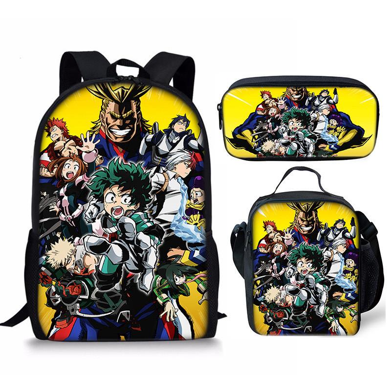 My Hero Academia Student Pack With Polyester Lining And Anime Cartoon Design For Teens