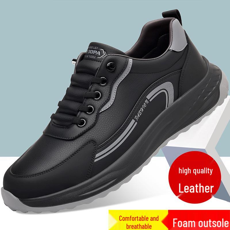 Новые мужские повседневные кожаные туфли Осень/Зима 2025 - Модные, Универсальные, Дышащие Слипоны