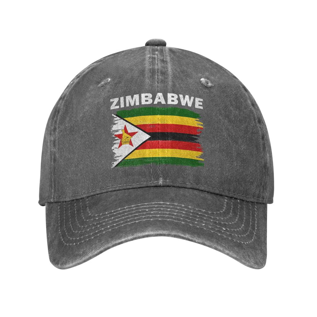 Summer Zimbabwe Flag National Baseball Cap Sun SunProof Custom Logo Washed Trucker Hat FeUnisex Unisex Cool Hippie Snapback Cap
