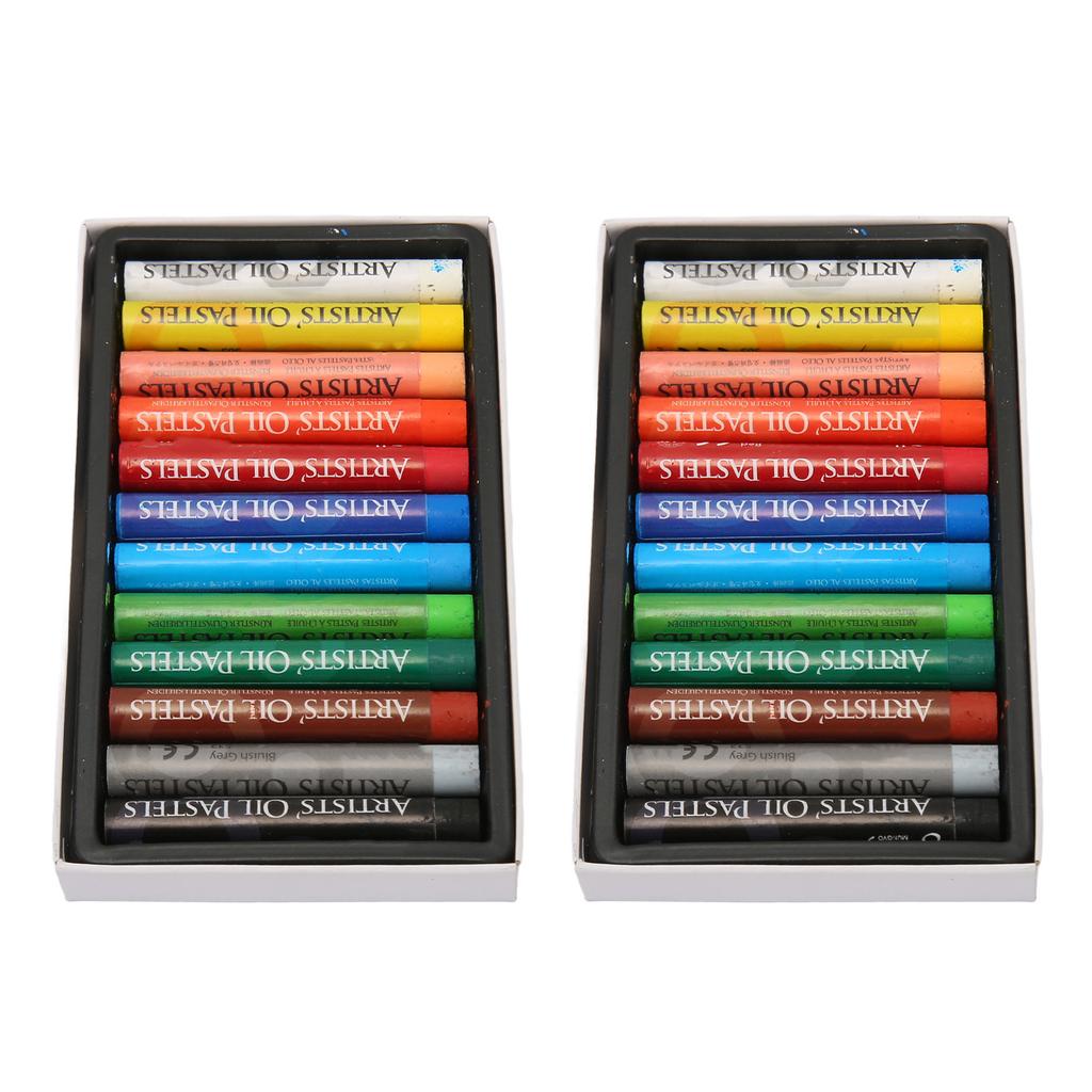 24 шт. масляная пастель мягкая текстура яркие цвета безопасная коробка упакованы художественные масляные мелки для трафарета