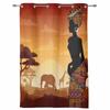 Африканская женщина Жираф Слон Силуэты Шторы для Спальни Гостиной Драпировки Кухня Детская Комната Оконная Штора Домашний Декор