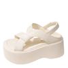 Fashion 8cm High Platform Sandals Women Wedge High Heels Leather Shoes Woman New Summer Chunky Sandalias Beach Slippers Zapatos Mujer