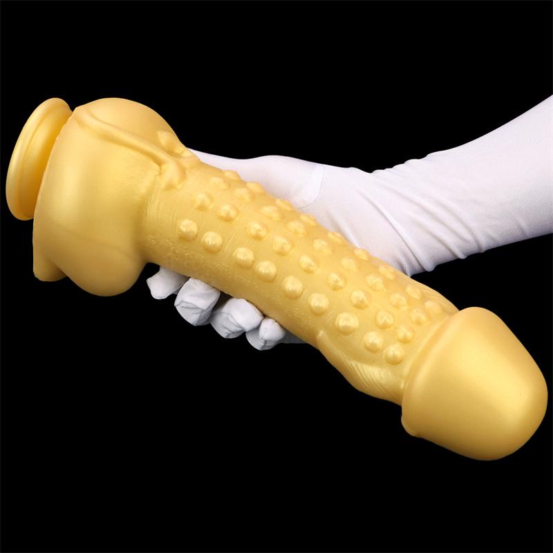 Большой лысый большой золотой силиконовый анальный штекер, анус мягкой формы, анальное расширение, большой толстый фаллоимитатор, мастурбатор