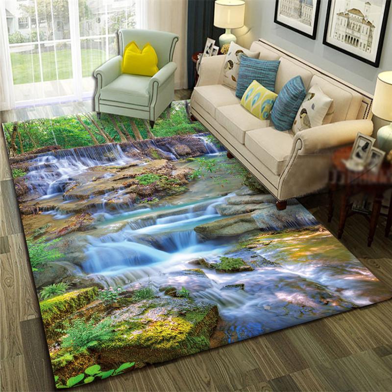 3D Carpet Floor Mat Landscape Pattern Living Room Carpets Sofa Mat Bedroom Bedside Rugs Entrance Non Slip Doormat Rug