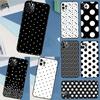 Черно-белый чехол для телефона в горошек для iPhone 16 15 14 Pro Max 11 12 Pro 13 Pro Max XS Max XR X Plus Задняя крышка
