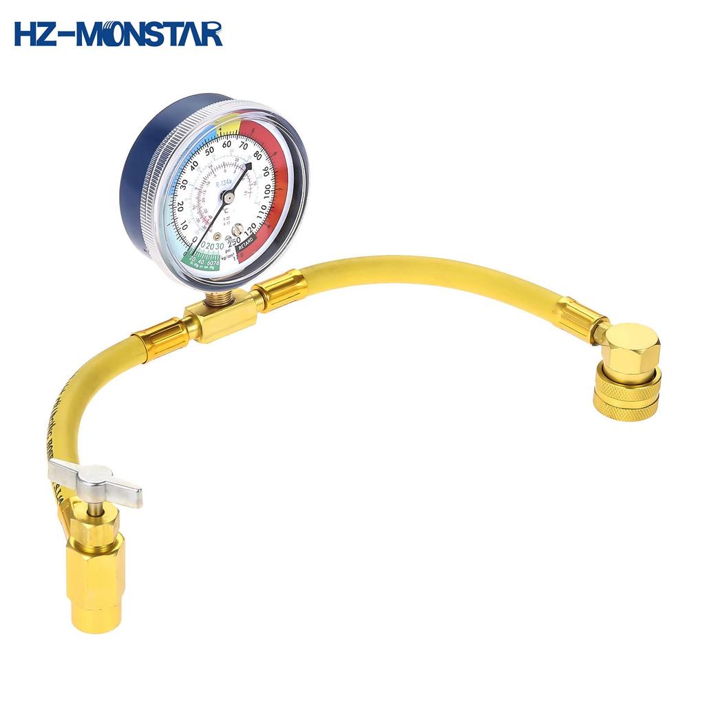 HZ-MONSTAR R134a Air Conditioner Gas Charger Kit, Tap Valve, Quick Coupler, Hose, Large Size