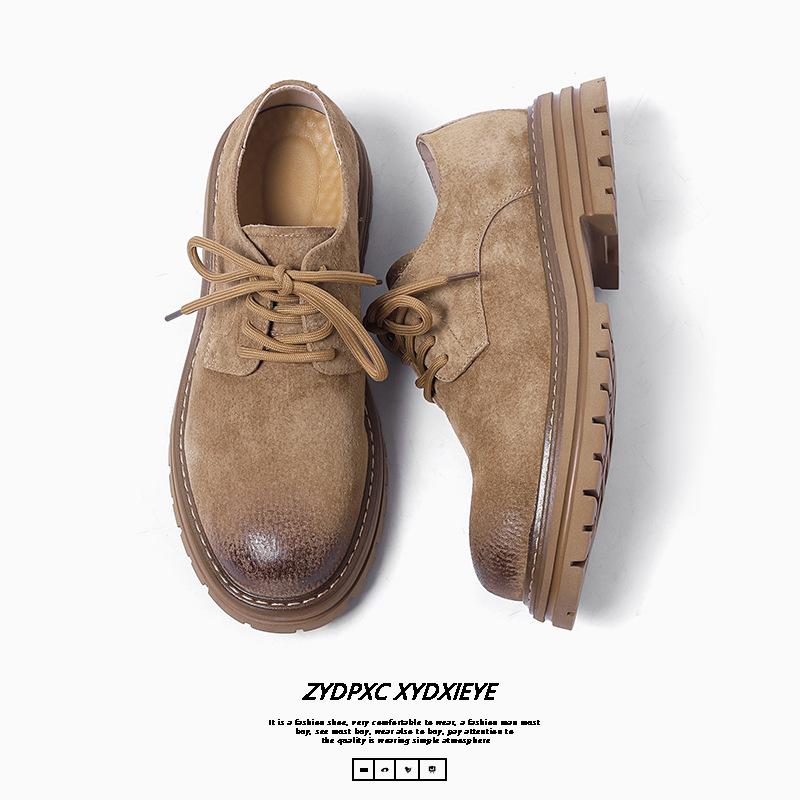 2025 мужская летняя мужская обувь тренд низкие ботинки Martin повседневные меховые британские туфли 4515-W