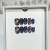 10 шт. Синие Кошачий Глаз Короткие Квадратные Накладные Ногти Мечтательная Вселенная Звездное Небо Звездное Сияние Нажимные Ногти Полное Покрытие Носимые Наконечники для Ногтей