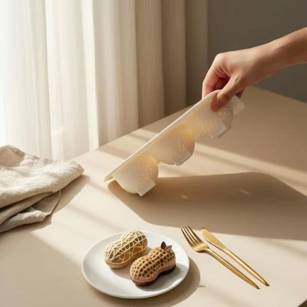 High Temperature Resistant Peanut Silicone Mold 3 Cavities Dessert Making Mold Party Dessert