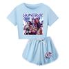 Kids Summer Sport T-Shirt And Shorts 2 Piece Outfit Tracksuit Set Short Sleeve Print Crop Tops With Clothing Set