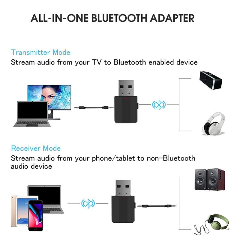 2 в 1 USB 5.0 Bluetooth аудио Bluetooth-передатчик мощный адаптер