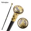 Golden Russia Style Hoise A Flag Relief Walking Cane Fashion Walking Stick Gentleman Luxury Crosier Knob Walking Stick 93cm